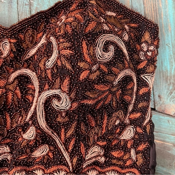 Tristan & Iseut Beaded Bohemian Crop Top Size Medium - Picture 4 of 15